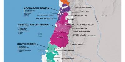 צ ' ילה ארץ היין מפה