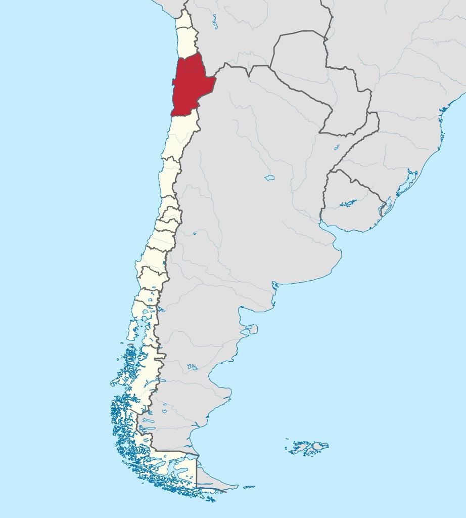 מפה של antofagasta, צ ' ילה