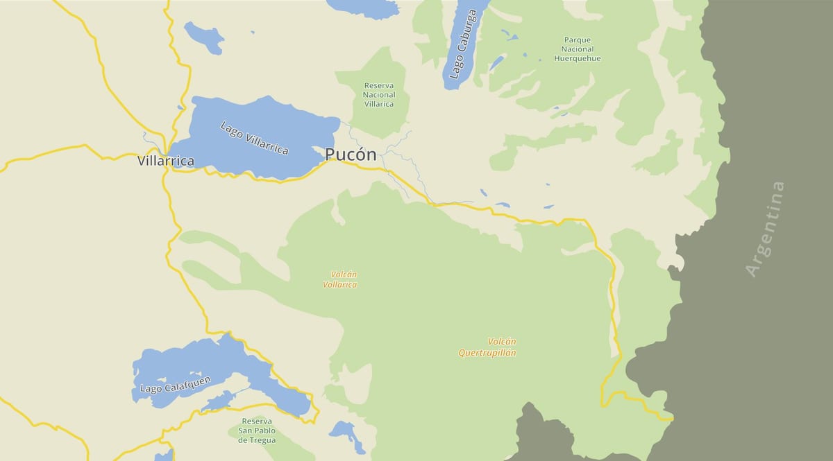 המפה של pucón, צ ' ילה