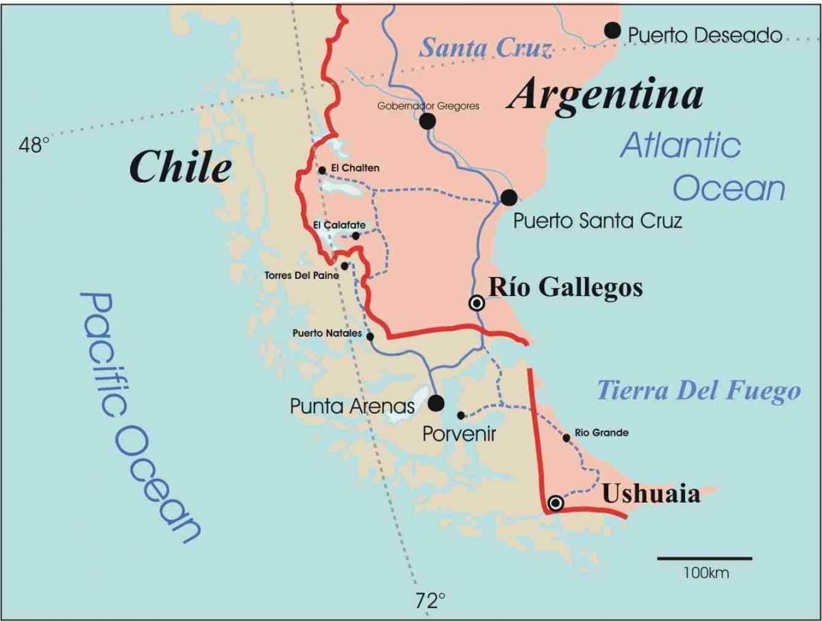 מפה של פטגוניה צ ' ילה