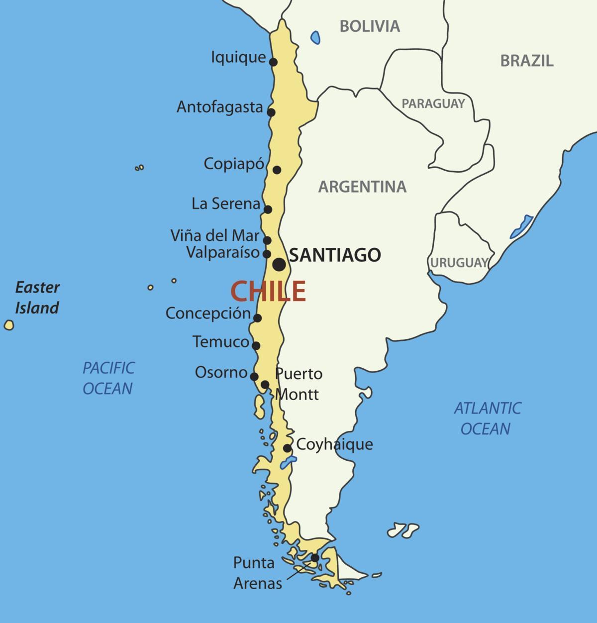 מפה של צ ' ילה המדינה